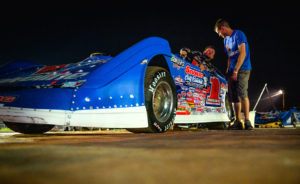 Sheppard gets out of the car at Gondik Law Speedway