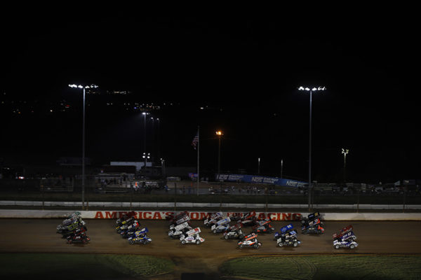 4 wide salute during the Patriot Nationals at The Dirt Track at Charlotte in Concord, North Carolina.