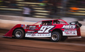 Cade Dillard races at Outagamie Speedway