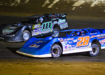 Dennis Erb and Max Blair race side by side