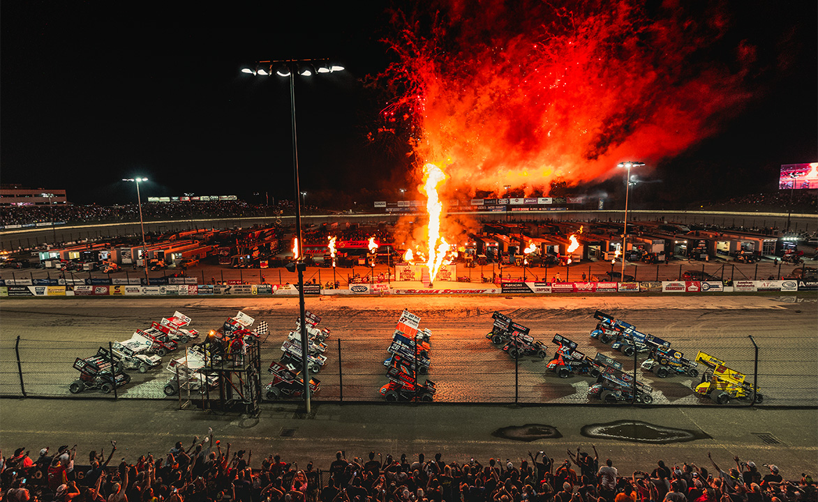 World of Outlaws Four-Wide Salute at the Kings Royal