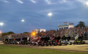 The World of Outlaws Four-Wide Salute at Weedsport
