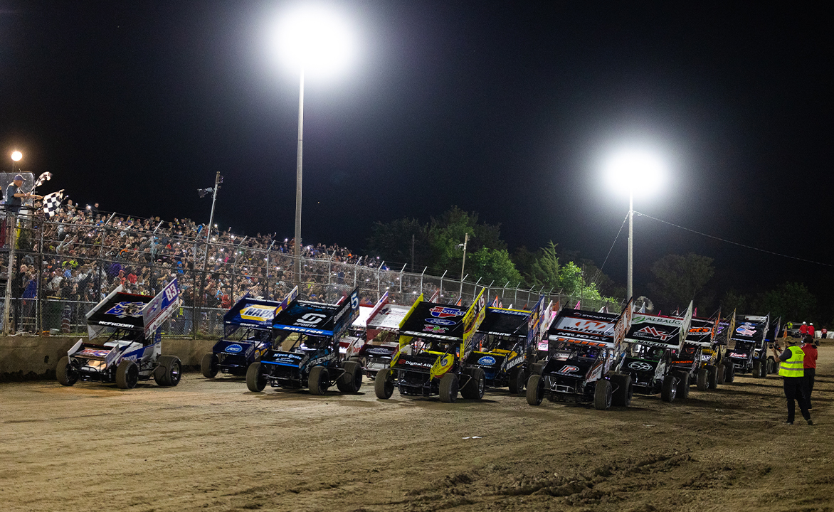 Four-wide salute at Wilmot Raceway