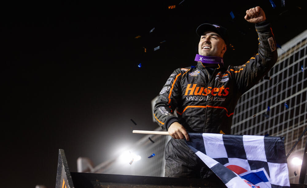 David Gravel celebrates his World Finals win with a wing dance