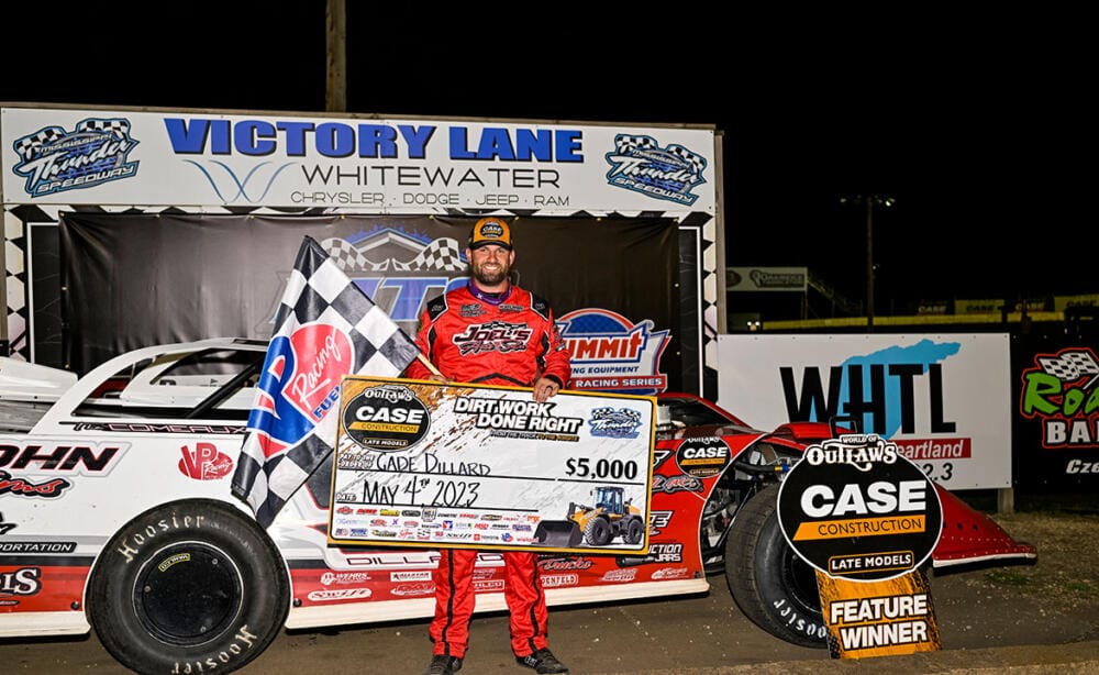 Cade Dillard in Victory Lane at Mississippi Thunder Speedway