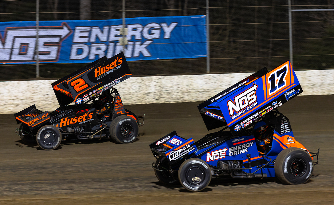 David Gravel and Sheldon Haudenschild racing at Magnolia