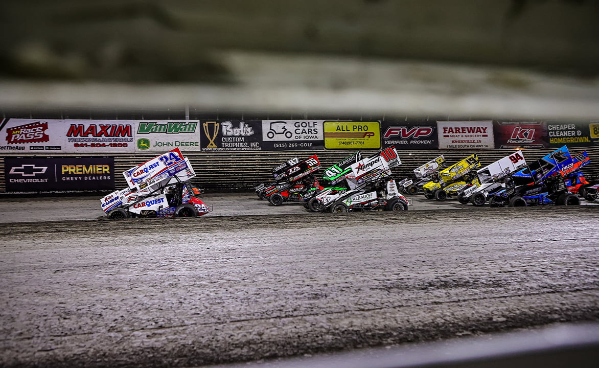 World of Outlaws Four-Wide Salute at Knoxville Raceway