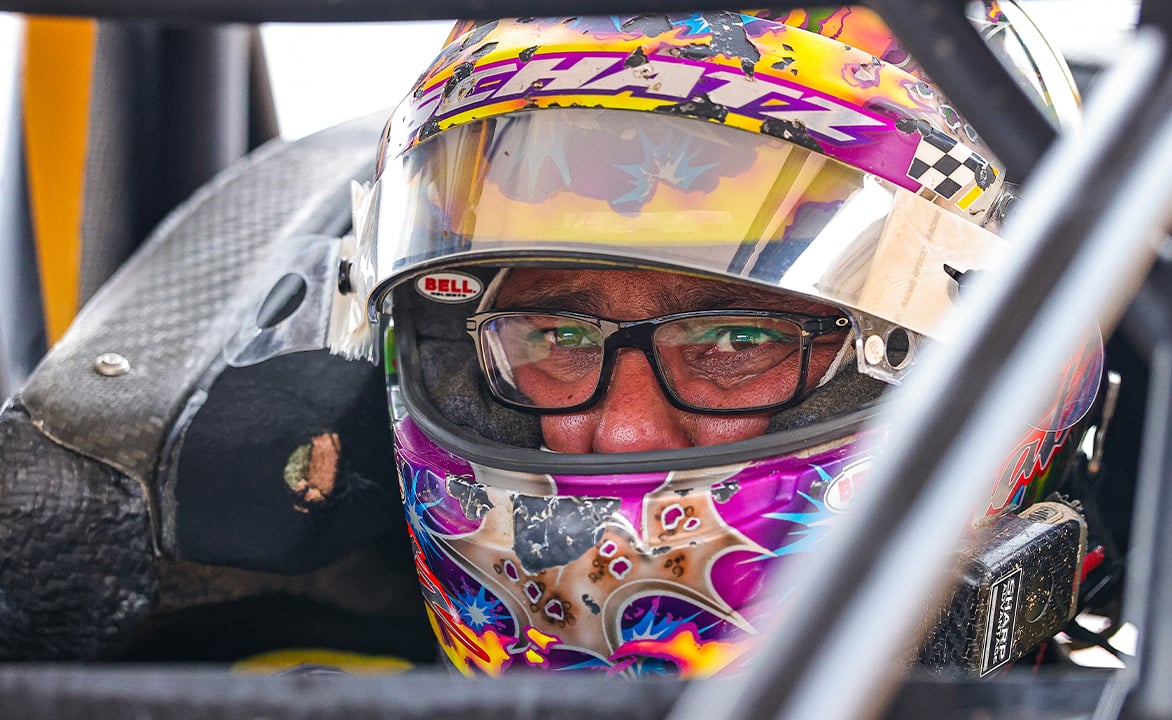 Donny Schatz with his helmet on