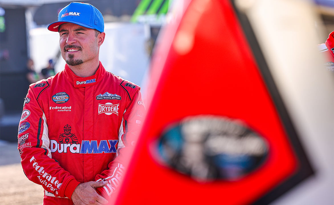 Logan Schuchart in his fire suit