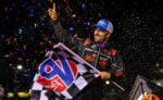 David Gravel celebrates at Williams Grove Speedway