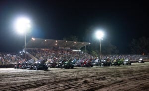 World of Outlaws Four-Wide Salute