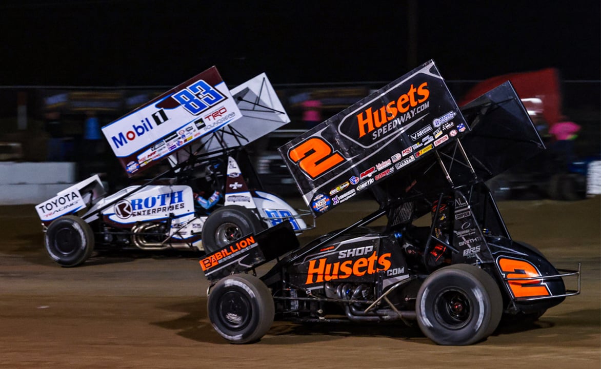 Buddy Kofoid races ahead of David Gravel at El Paso County Raceway