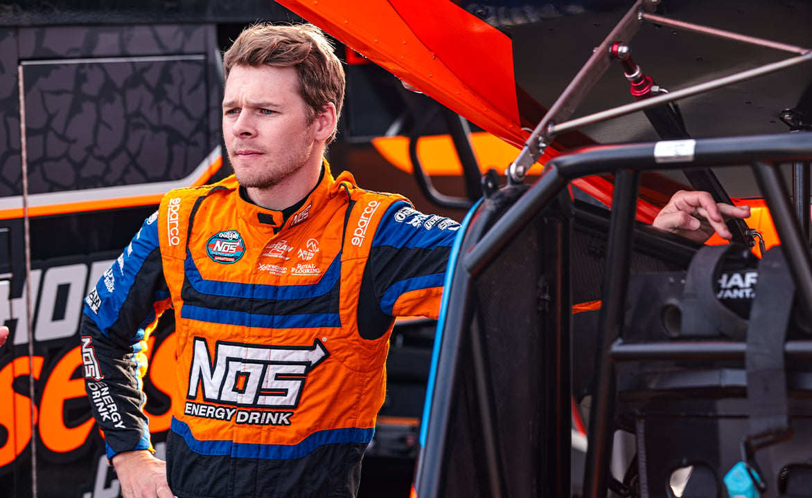 Sheldon Haudenschild in his fire suit