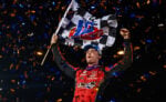 Corey Day celebrates at Ventura Raceway
