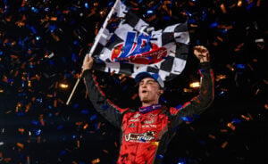 Corey Day celebrates at Ventura Raceway