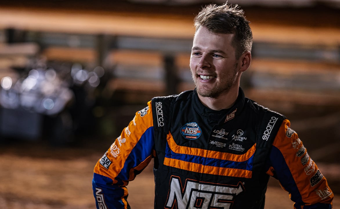 Sheldon Haudenschild in his fire suit