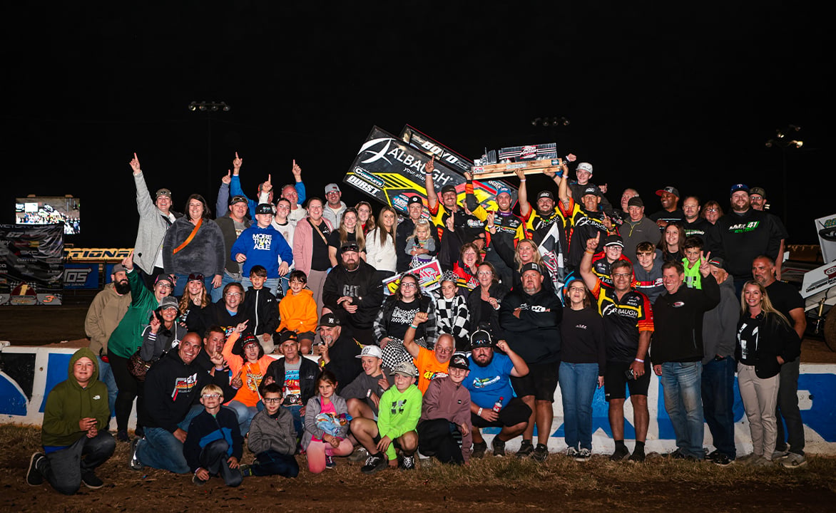 Jason Johnson Racing and Jason Johnson's family and friends in Texarkana 67 Victory Lane