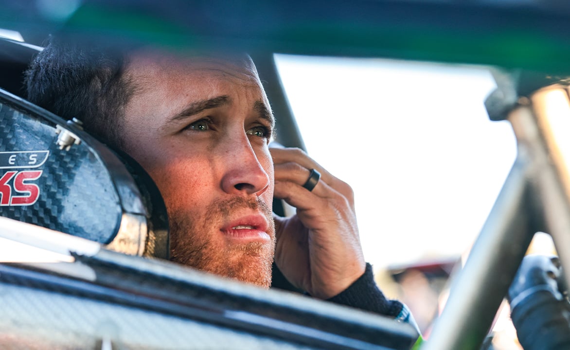 Carson Macedo sitting in the Jason Johnson Racing No. 41