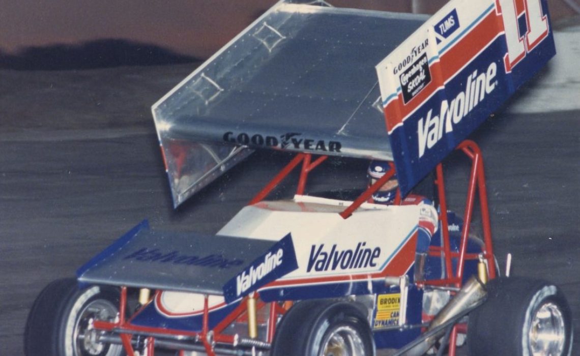 Steve Kinser in 1992 at Charlotte County Speedway in Punta Gorda, FL. (Max Dolder photo)