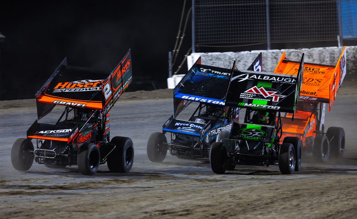 The World of Outlaws Sprint Cars take the green flag at 81 Speedway